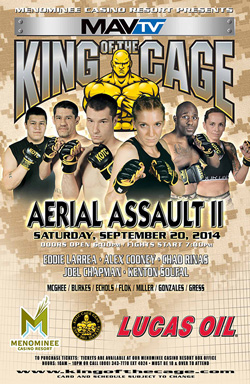 King of the Cage Returns to Menominee Casino Resort on September 20 for “AERIAL ASSAULT II”