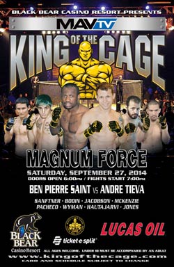 King of the Cage Debuts at Black Bear Casino on September 27th for “Magnum Force”