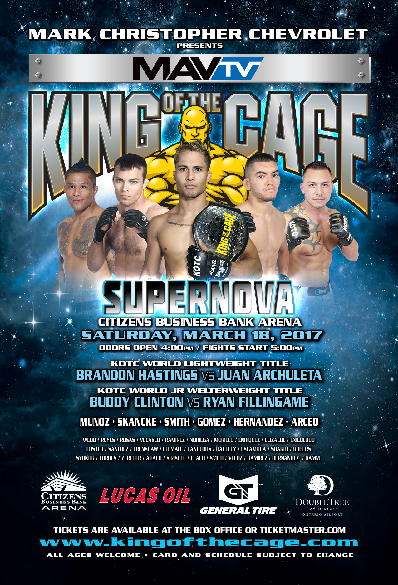 King of the Cage Returns to Citizens Business Bank Arena on March 18 for “SUPERNOVA”