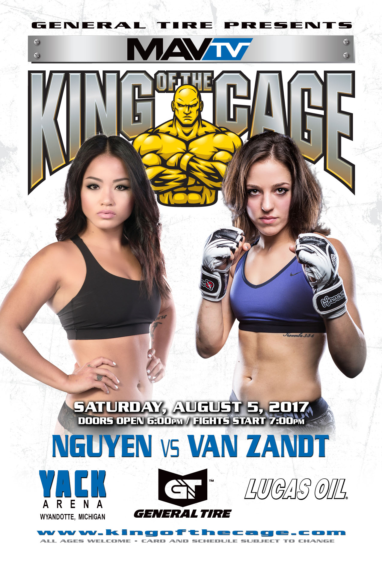 Nguyen/VanZandt Bout to be Streamed Live on August 5 at Yack Arena