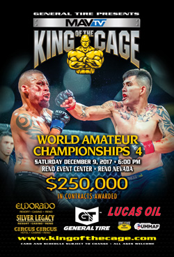 King of the Cage and MAVTV Announce The “WORLD AMATEUR CHAMPIONSHIPS 4” at the Reno Events Center on December 9 for a Live Televised Broadcast