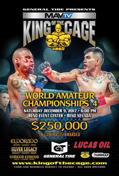 King of the Cage Announces Results for the WORLD AMATEUR CHAMPIONSHIPS 4 at the Reno Events Center in Reno, Nevada