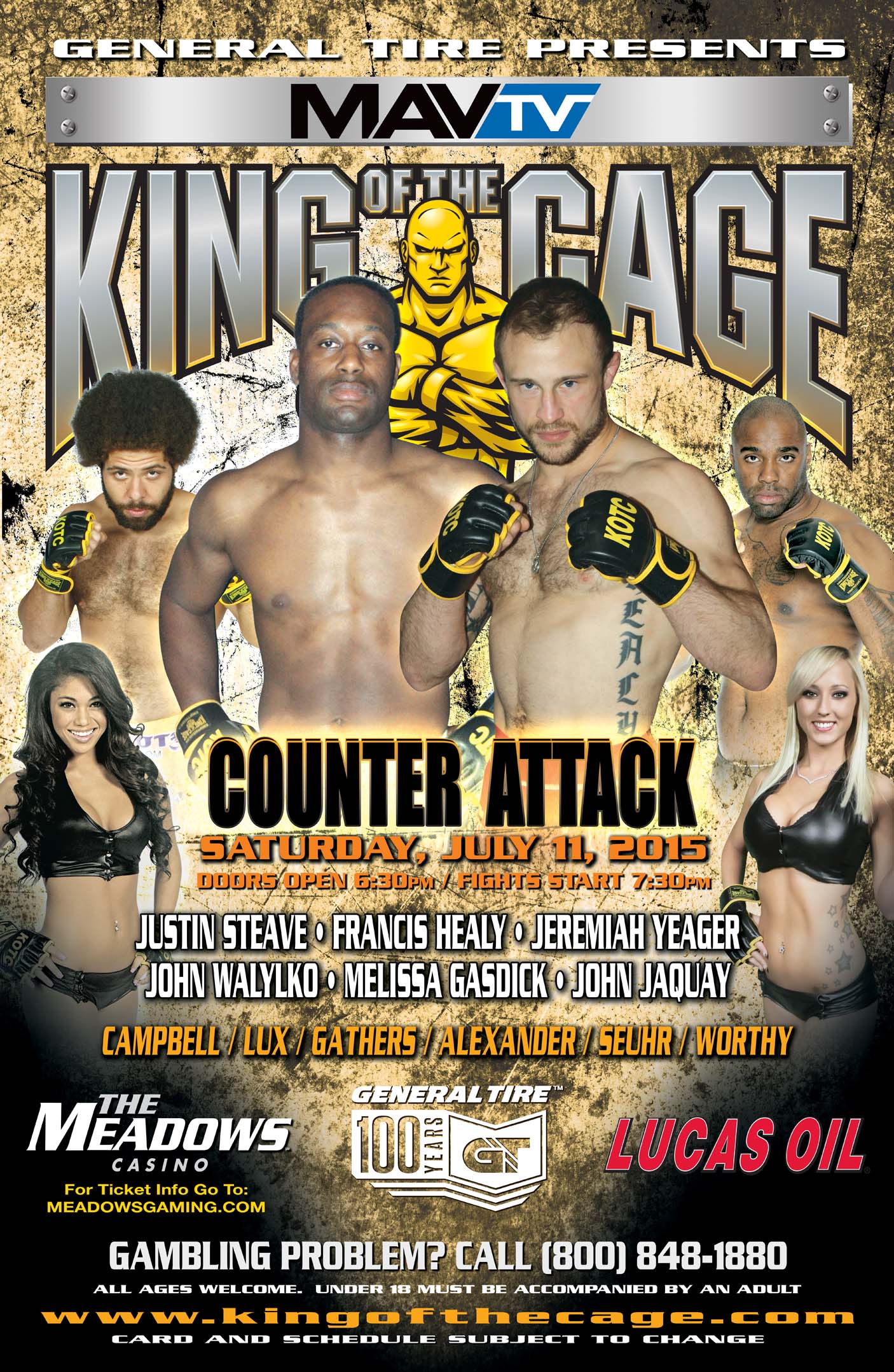 King of the Cage Returns to The Meadows Casino Resort on July 11 for “COUNTER ATTACK” King of the Cage