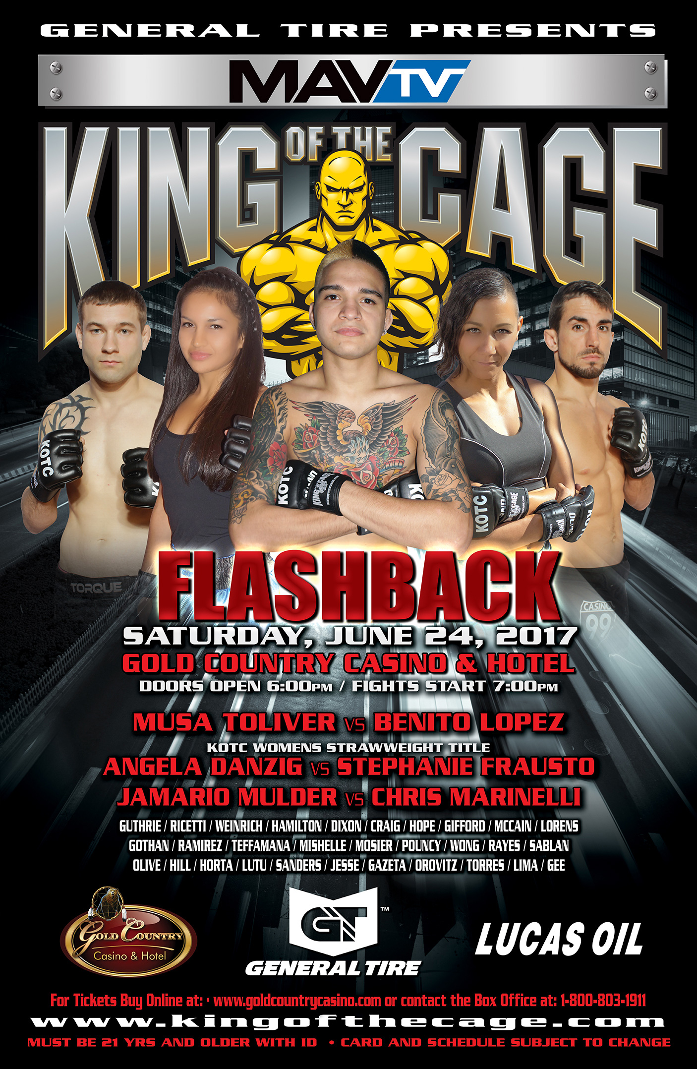 King of the Cage Returns to the Gold Country Casino & Hotel on June 24 for “FLASHBACK”