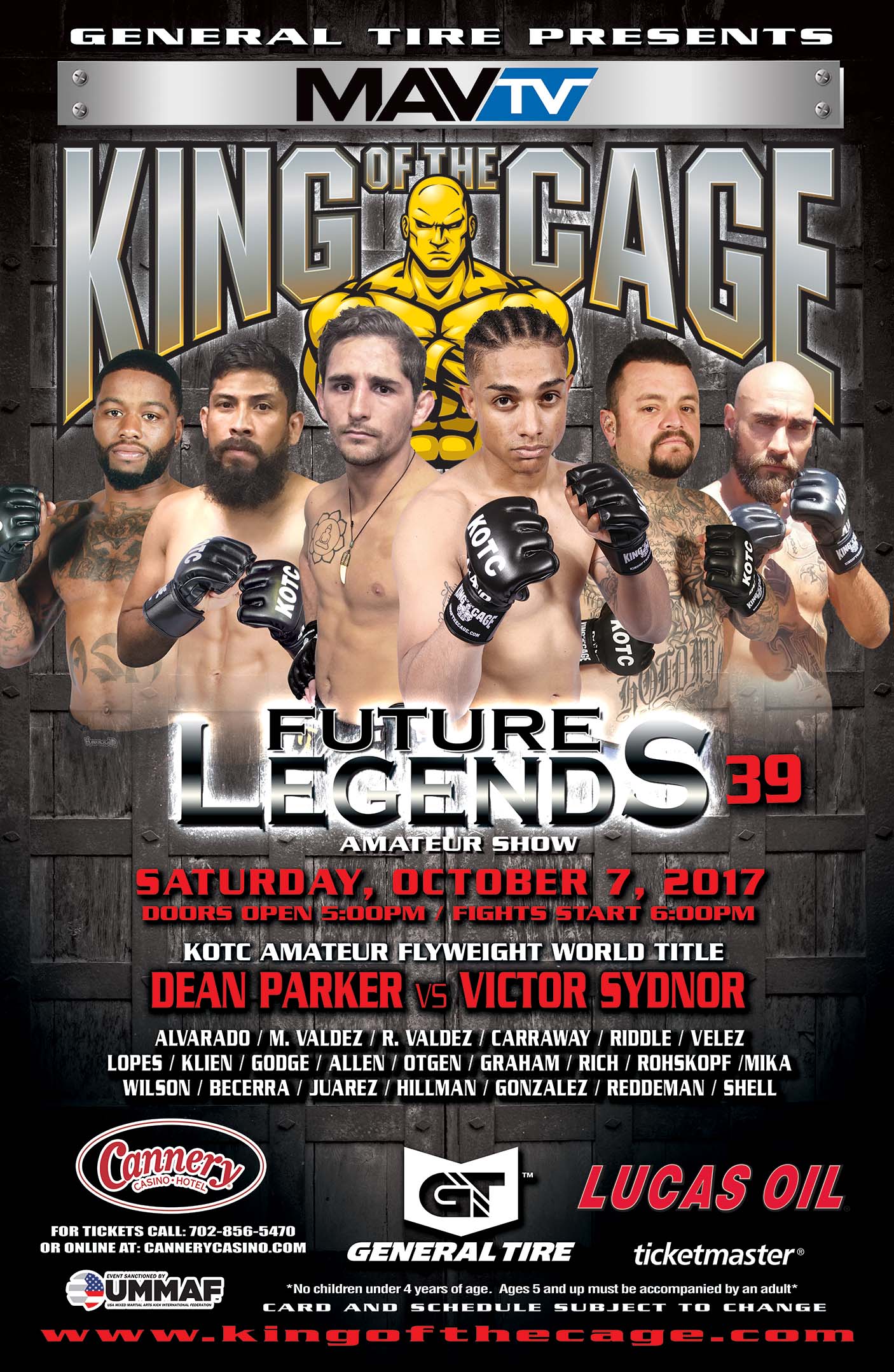 King of the Cage Returns to Cannery Casino Hotel on October 7 for “FUTURE LEGENDS 39”