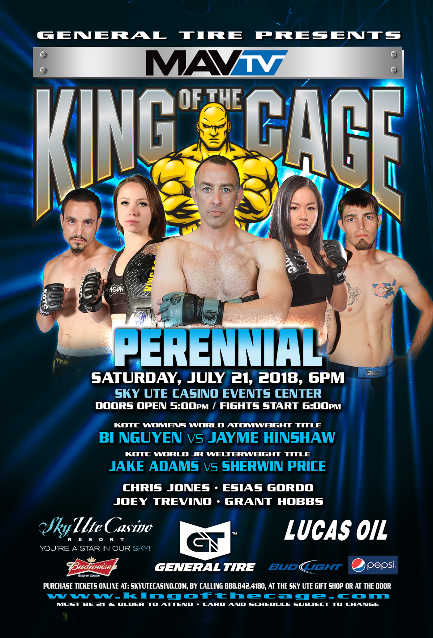 King of the Cage Debuts at Sky Ute Casino on July 21 for “PERENNIAL”