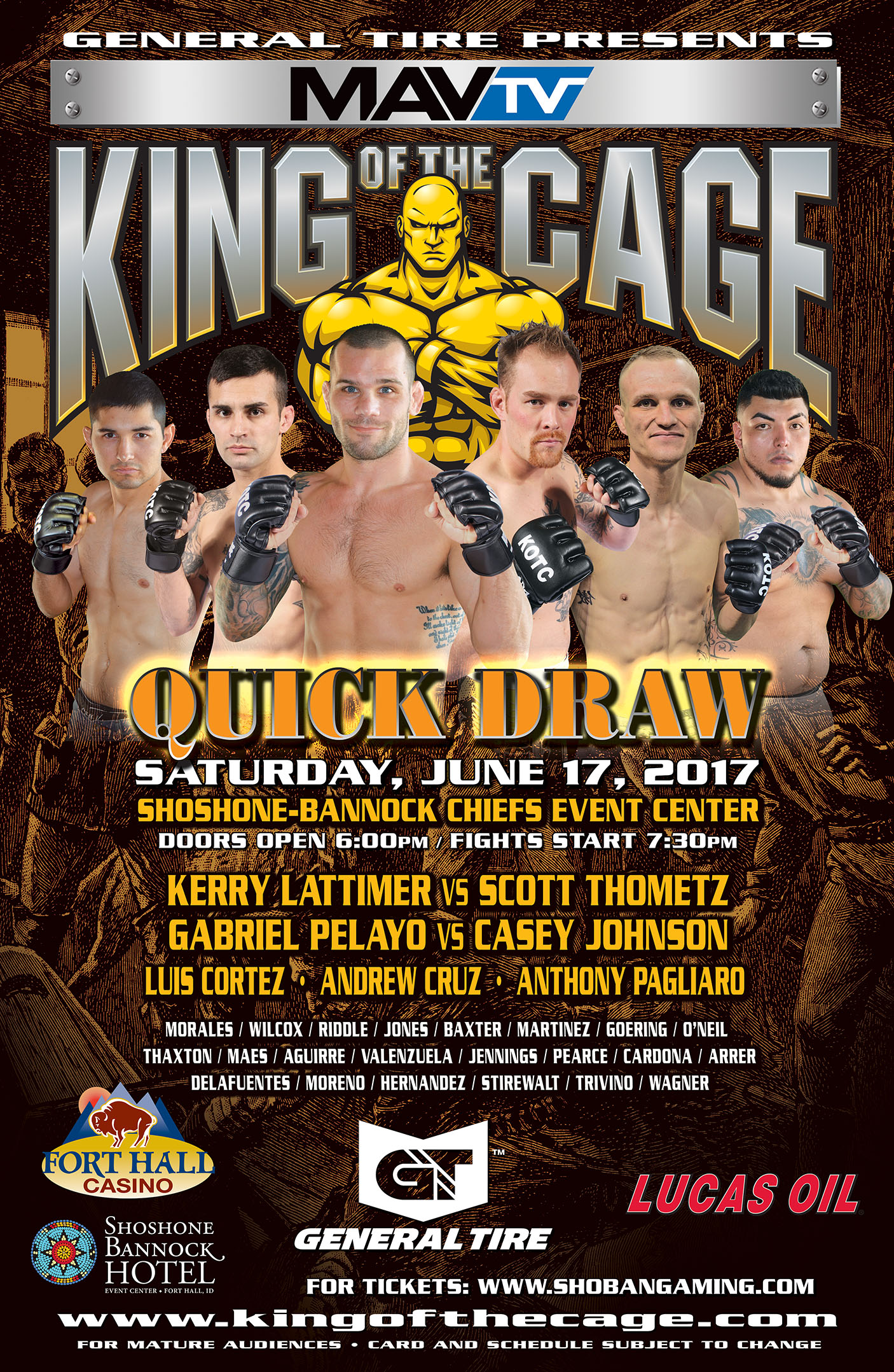 King of the Cage Returns to Fort Hall Casino on June 17 for “QUICK DRAW”