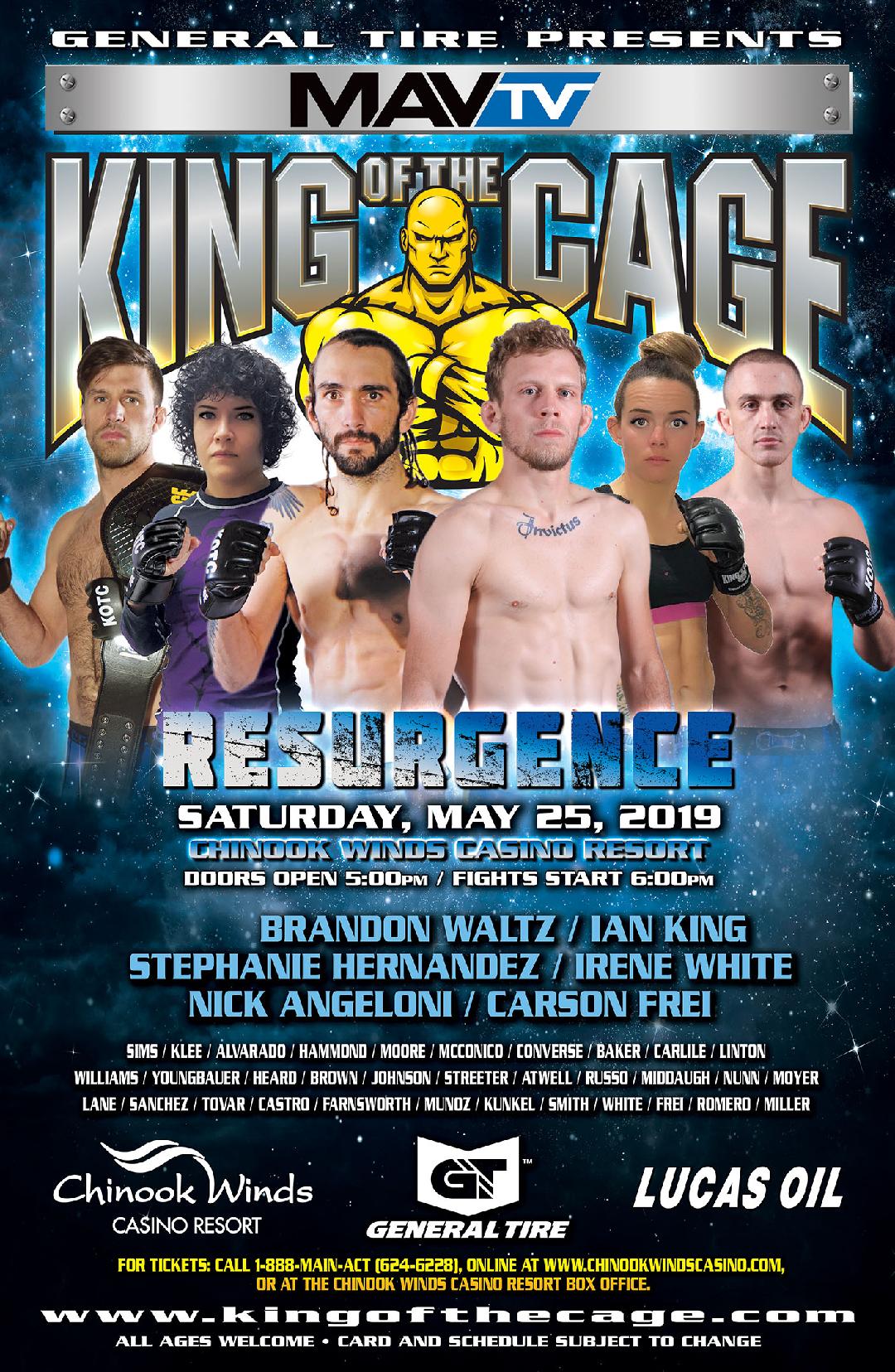 ​ King of the Cage Returns to Chinook Winds Casino Resort on May 25 for “RESURGENCE”