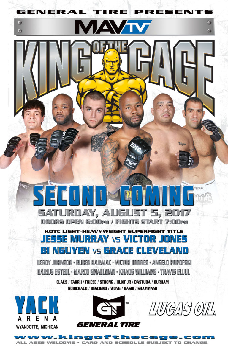 King of the Cage Returns to Yack Arena on August 5 for “SECOND COMING