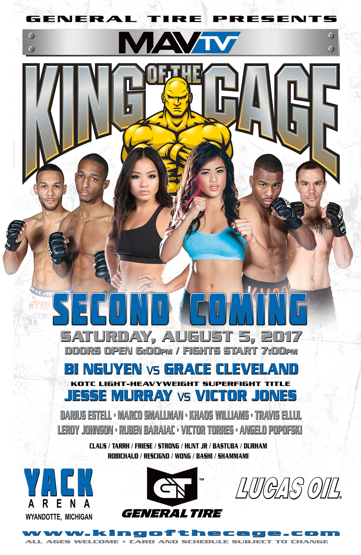 King of the Cage Returns to Yack Arena on August 5 for “SECOND COMING”