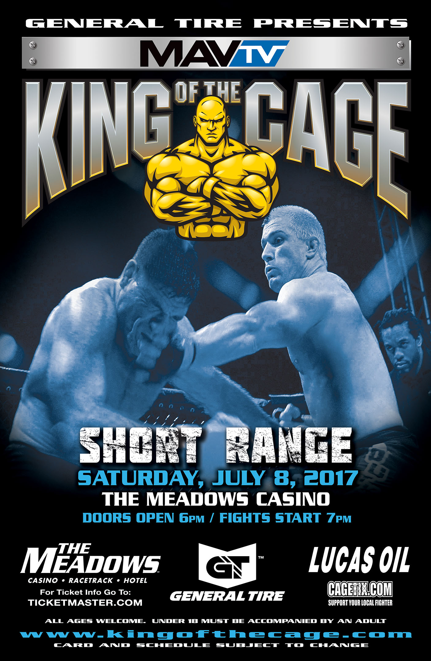 King of the Cage Returns to The Meadows Casino Racetrack Hotel on July 8 for “SHORT RANGE”